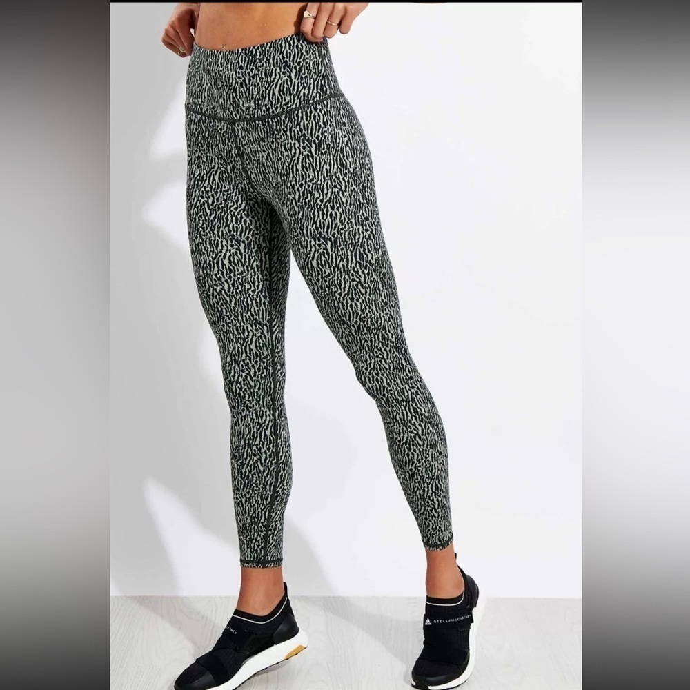 Varley Century Leggings Zebra Animal Print Black Gray High Rise Size Small
